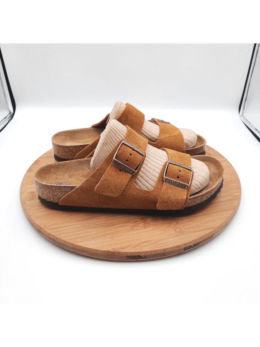 Birkenstock Arizona Womens Size 39 US 8 Sandals Mink Brown Suede Soft Footbed